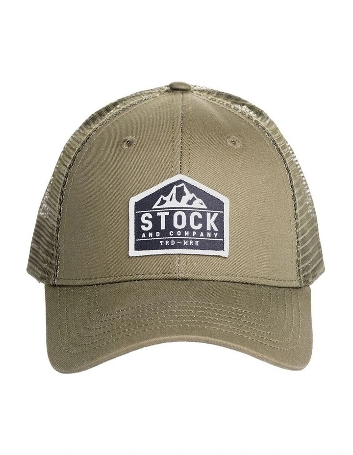 Peak Trucker Cap in Olive image 3
