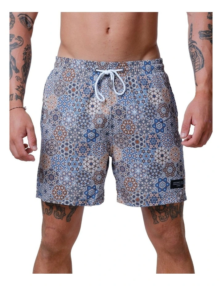 Kaleidoscope Swim Shorts in Grey image 1