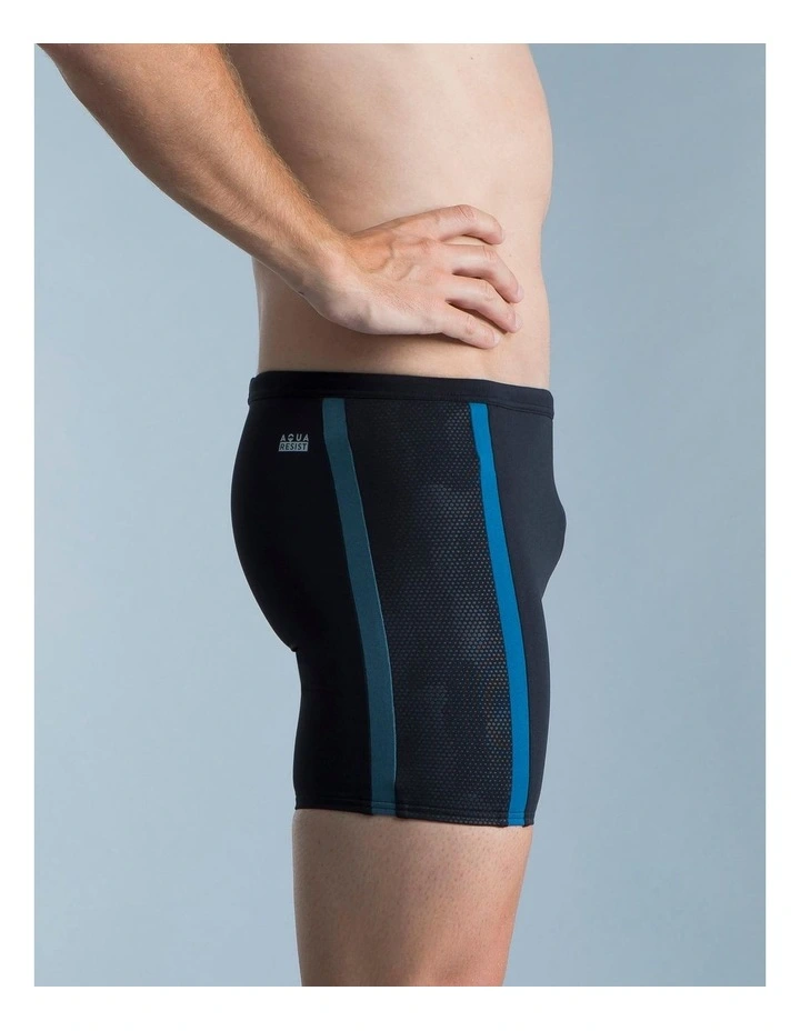 Men's Swimming Boxers - Yoko in Black/Grey/Blue image 2
