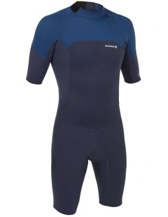 Decathlon - Men's Surfing Stretch Neoprene Shorty Wetsuit 500 -Blue
