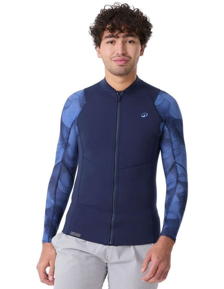 Decathlon - Mens Snorkelling Long Sleeve Top 1.5mm Natural Rubber Asphalt Blue image 1