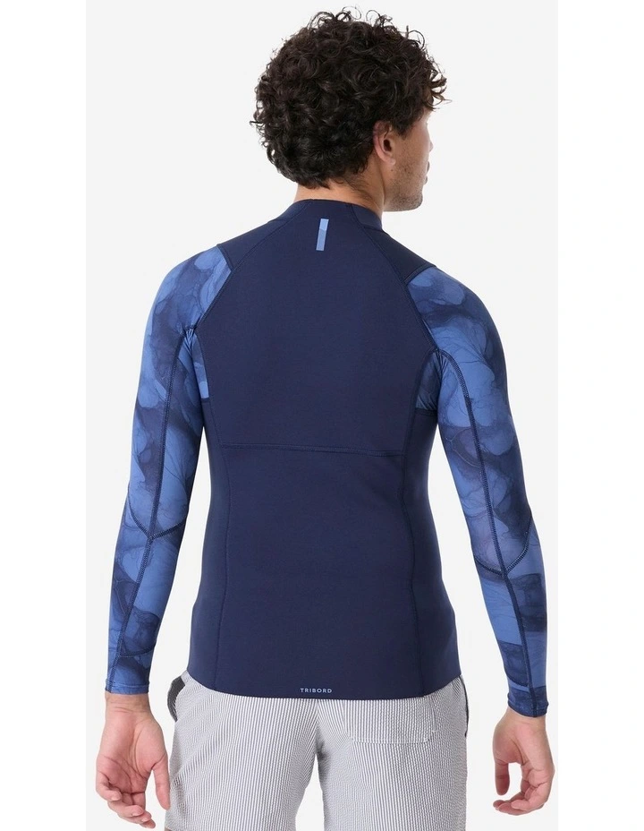 Decathlon - Mens Snorkelling Long Sleeve Top 1.5mm Natural Rubber Asphalt Blue image 3