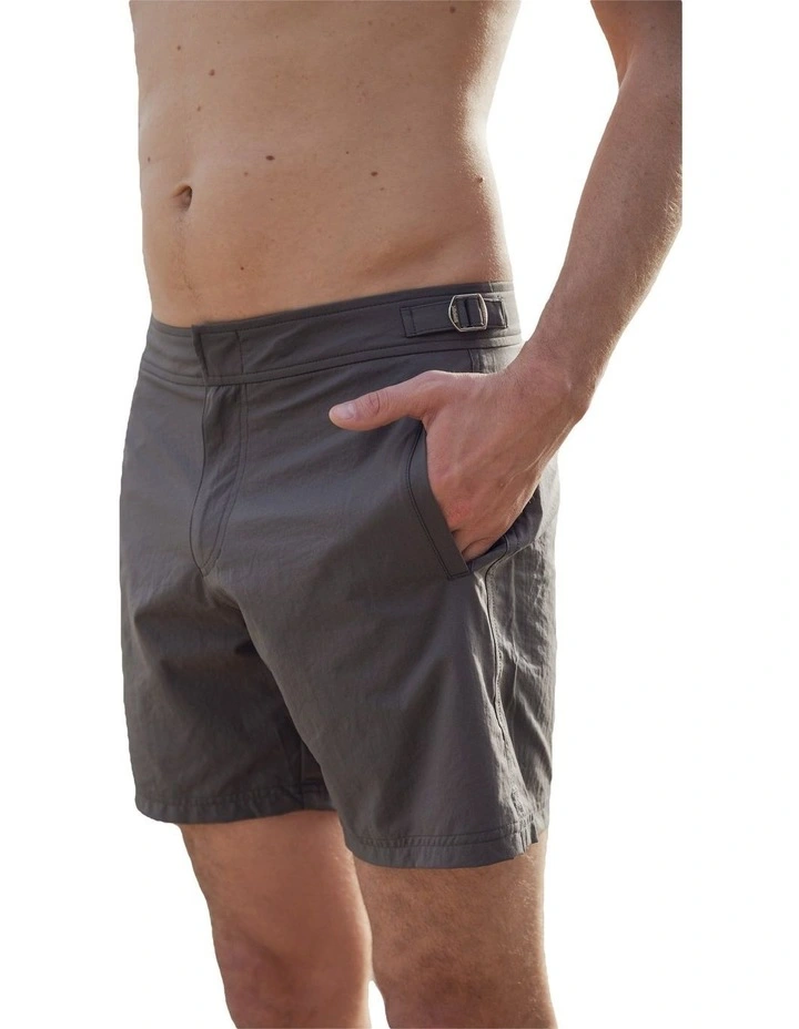 Signature Collection Tailored Swim Shorts in Carbon image 3