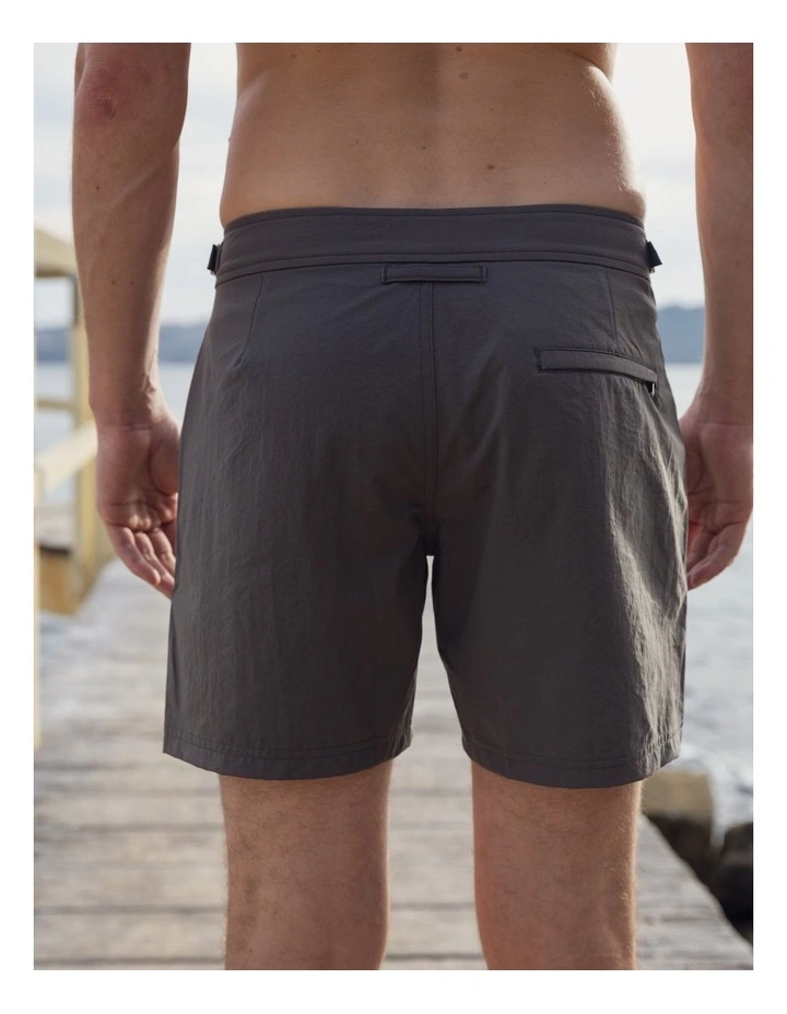Signature Collection Tailored Swim Shorts in Carbon image 4