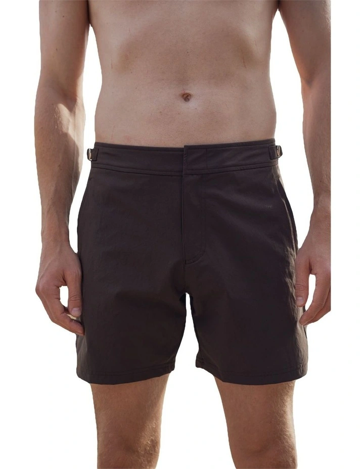 Signature Collection Tailored Swim Shorts in Espresso image 1