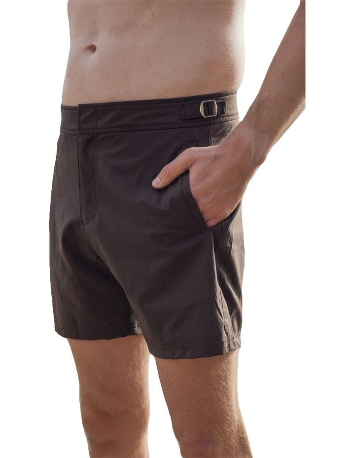 Signature Collection Tailored Swim Shorts in Espresso image 3