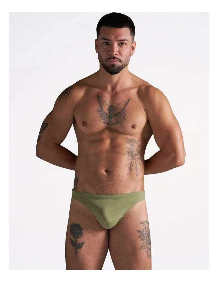 TEAMM8 Standard Swim Thong in Army image 1