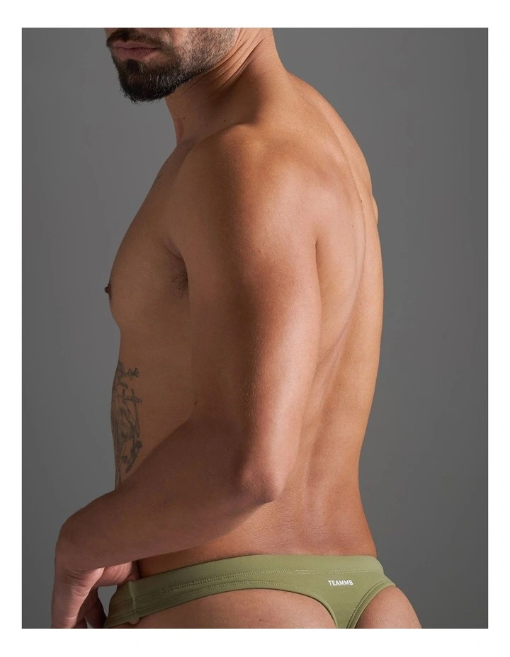 TEAMM8 Standard Swim Thong in Army image 2