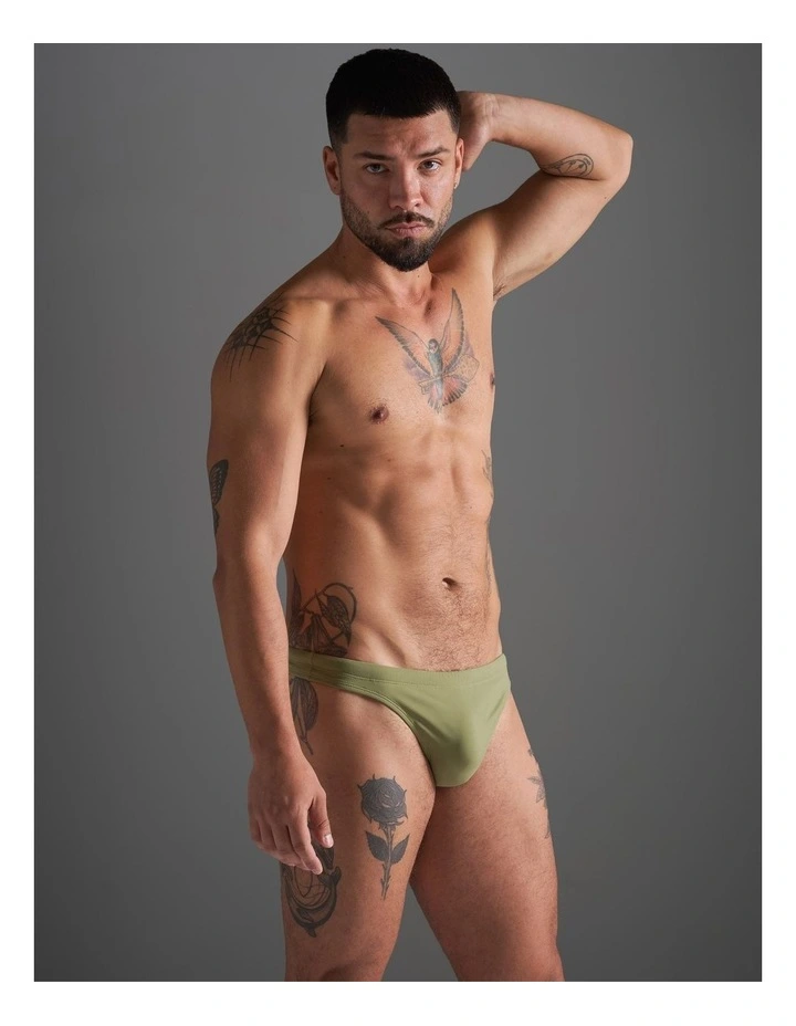 TEAMM8 Standard Swim Thong in Army image 3