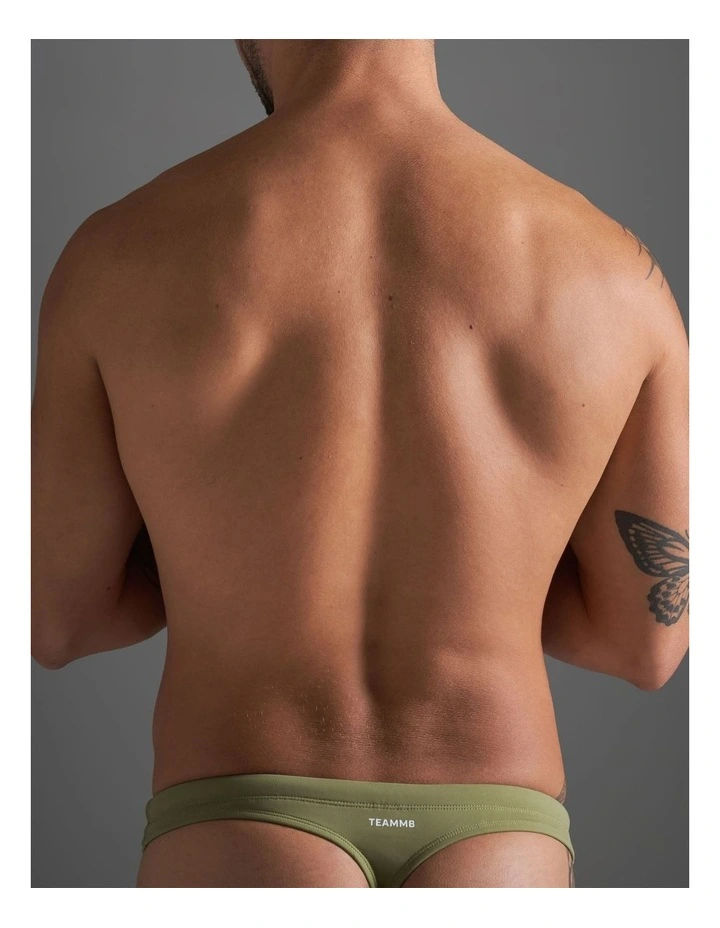 TEAMM8 Standard Swim Thong in Army image 4