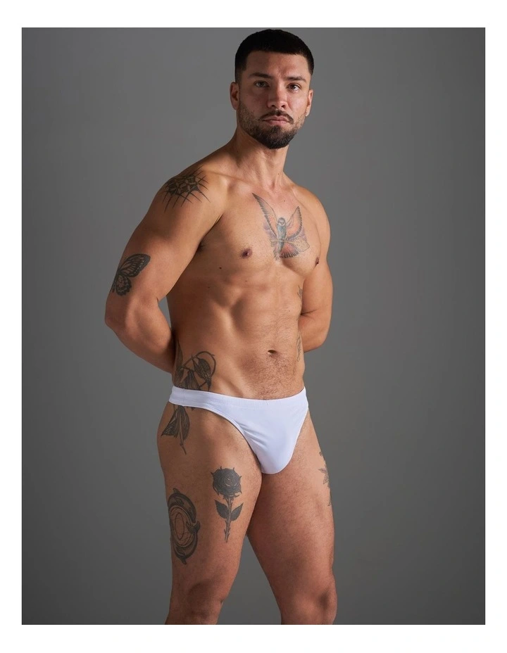 TEAMM8 Standard Swim Thong in White image 3