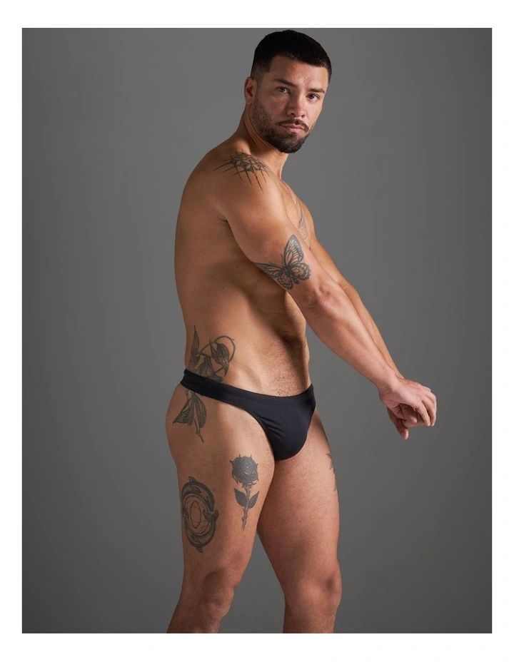 TEAMM8 Standard Swim Thong in Black image 3