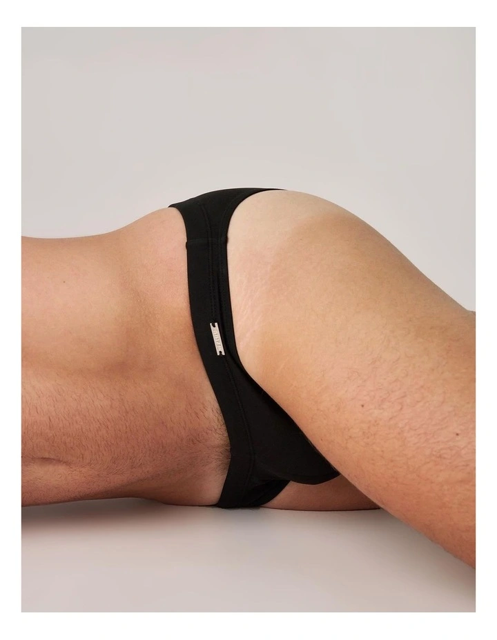 Statement Bikini Swim Brief in Black image 3