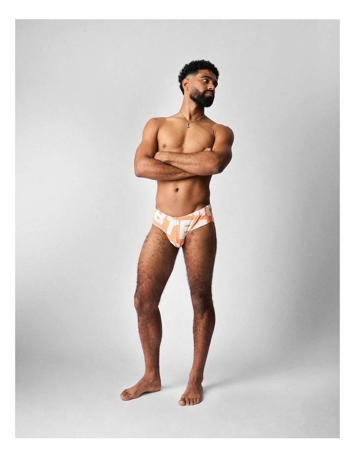 Headliner Wide Swim Brief in Orange image 2