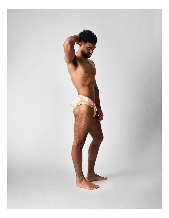 Headliner Wide Swim Brief in Orange image 3