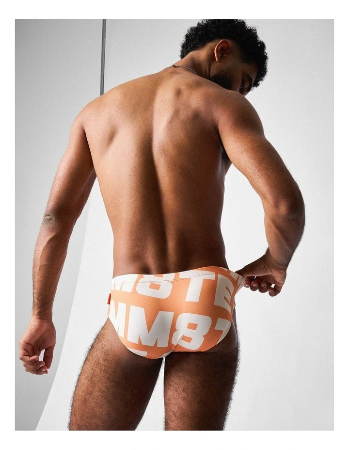 Headliner Wide Swim Brief in Orange image 4
