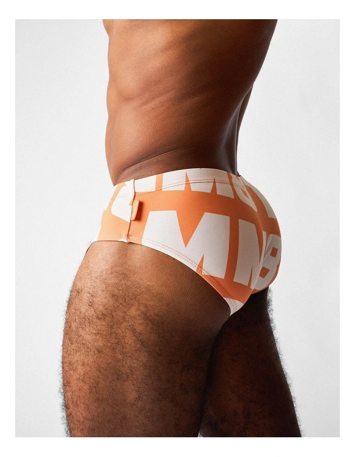 Headliner Wide Swim Brief in Orange image 7