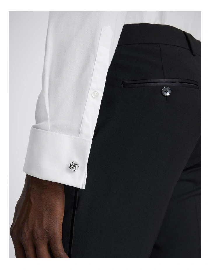 Slim Fit White Concealed Placket Dress Shirt image 2