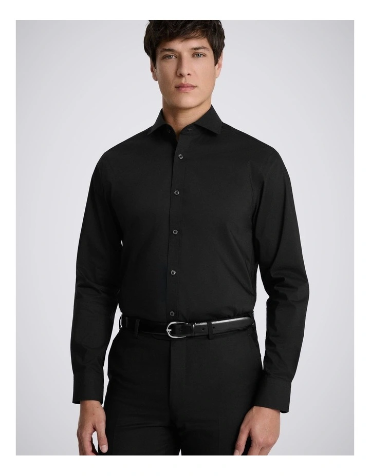 Tailored Fit Black Stretch Shirt image 1