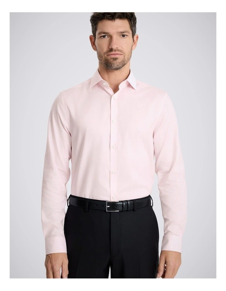 Slim Fit Pink Dobby Stretch Shirt image 1