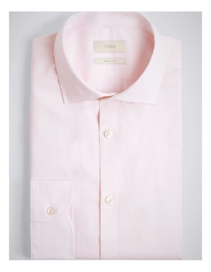 Slim Fit Pink Dobby Stretch Shirt image 3