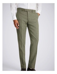 Slim Fit Sage Herringbone Trousers