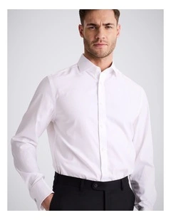 Tailored Fit White Pinpoint Oxford Non-Iron Cotton Shirt
