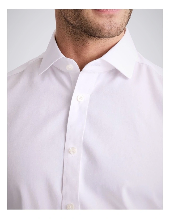 Tailored Fit White Pinpoint Oxford Non-Iron Cotton Shirt image 2