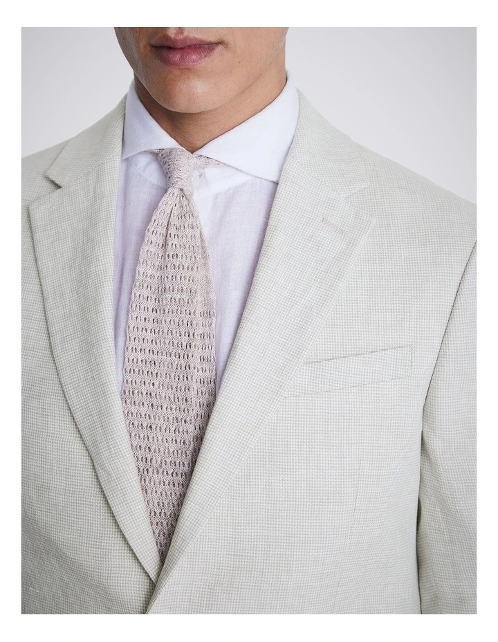Slim Fit Stone Puppytooth Linen Jacket image 4