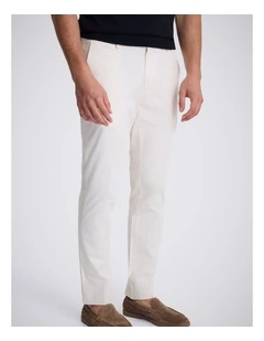 Slim Fit Off-White Cotton Chinos