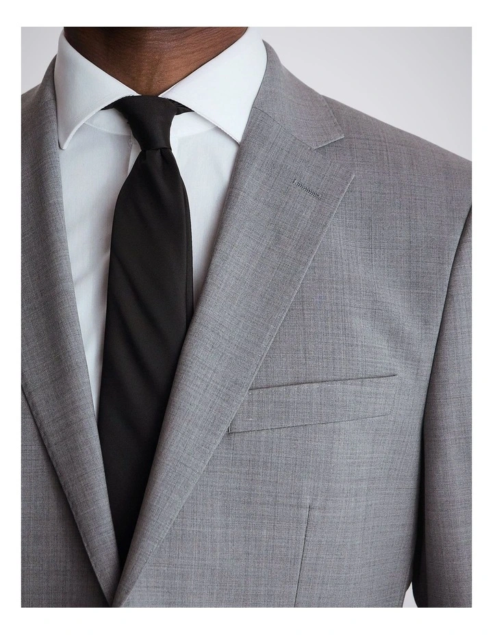 Tailored Fit Light Grey Marl Performance Jacket image 3