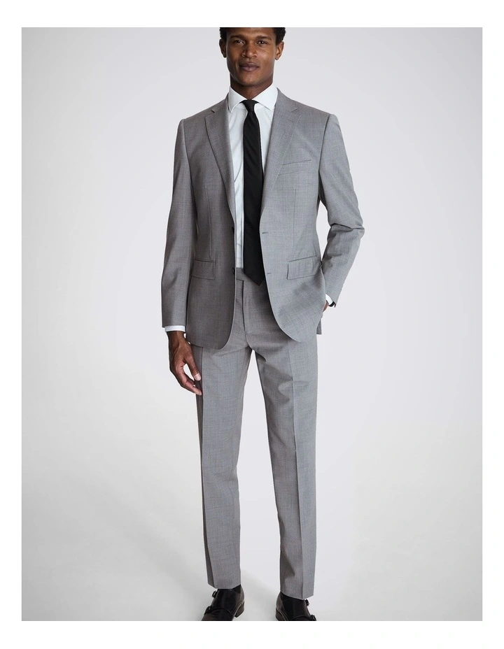 Tailored Fit Light Grey Marl Performance Jacket image 4