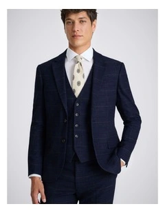 Slim Fit Navy Black Check Jacket