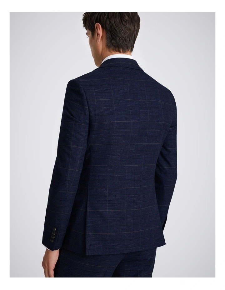Slim Fit Navy Black Check Jacket image 2