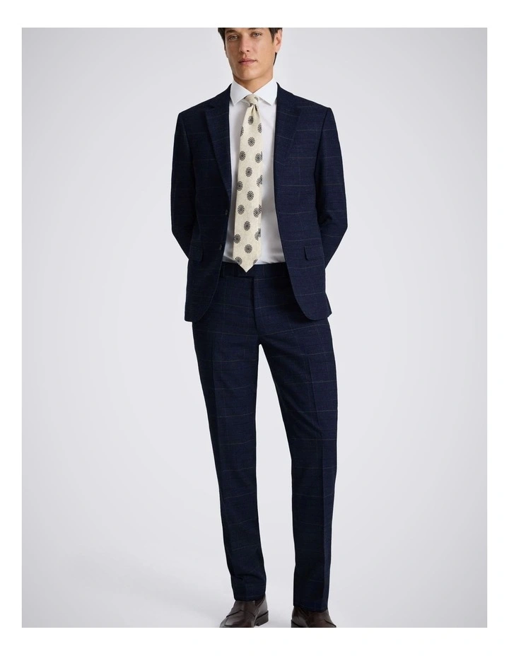 Slim Fit Navy Black Check Jacket image 3