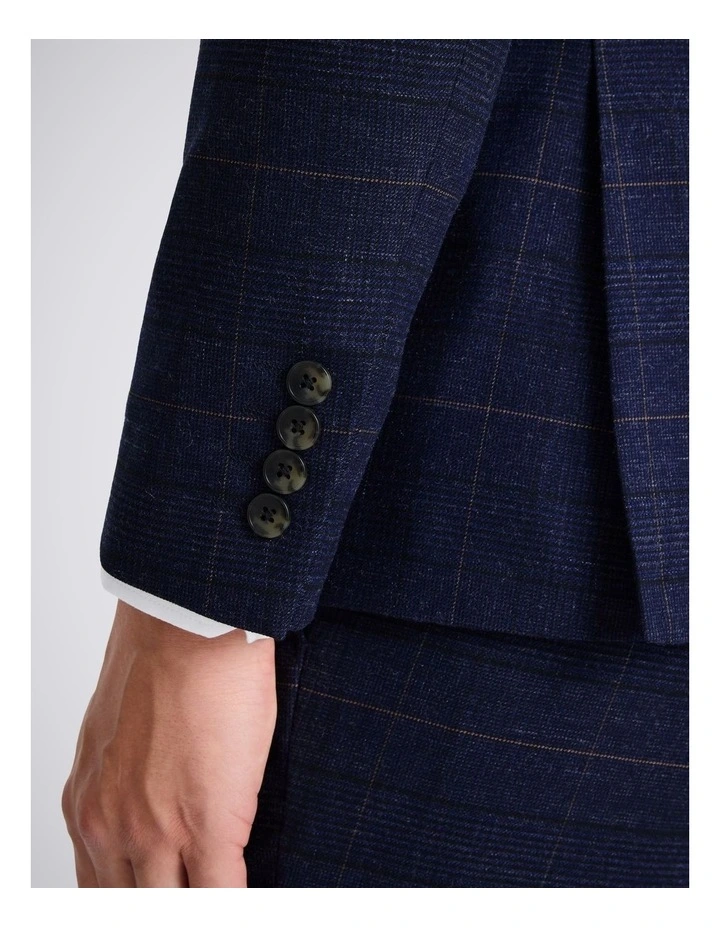 Slim Fit Navy Black Check Jacket image 4
