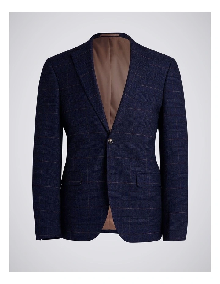 Slim Fit Navy Black Check Jacket image 5