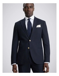 Tailored Fit Navy Stripe Suit Jacket