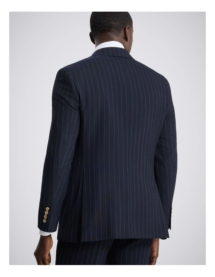 Tailored Fit Navy Stripe Suit Jacket image 2