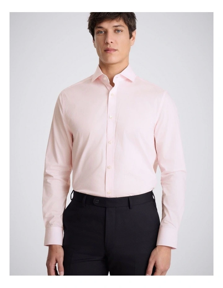 Tailored Fit Pink Stretch Shirt image 1