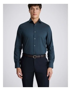 Tailored Fit Dark Blue Stretch Shirt