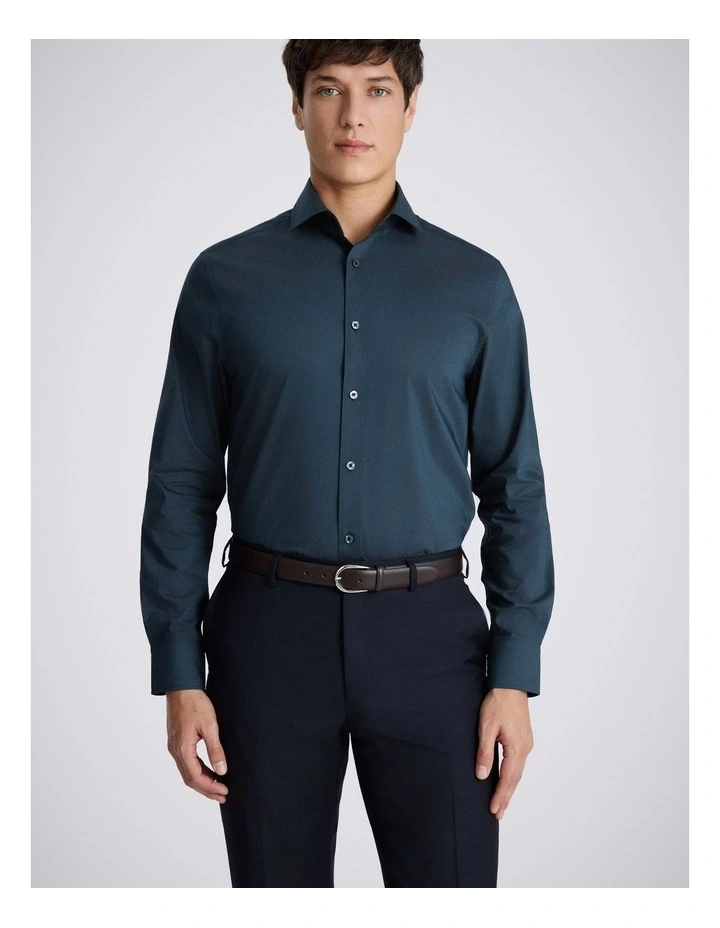 Tailored Fit Dark Blue Stretch Shirt image 1