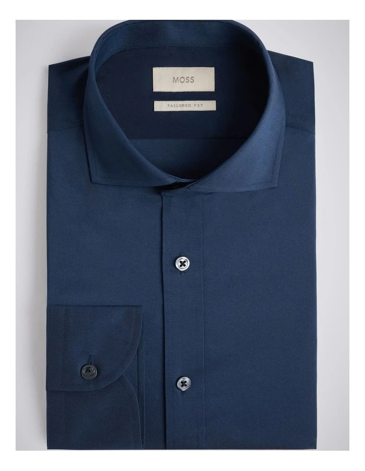 Tailored Fit Dark Blue Stretch Shirt image 3