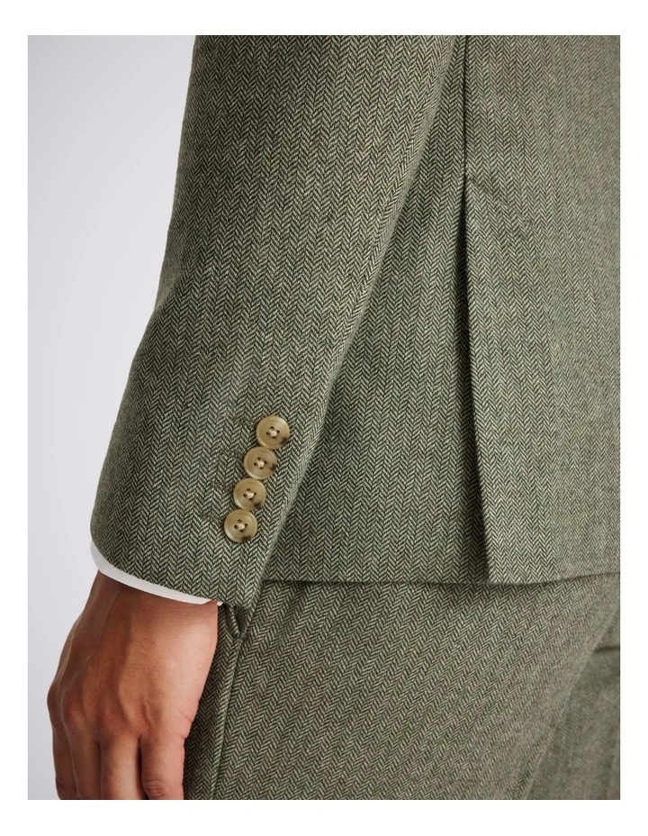 Slim Fit Sage Herringbone Jacket image 2