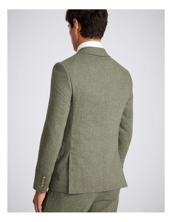 Slim Fit Sage Herringbone Jacket image 3