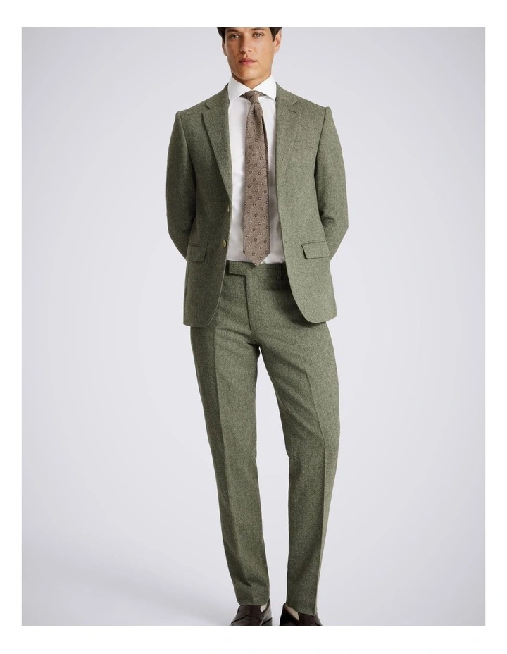 Slim Fit Sage Herringbone Jacket image 4