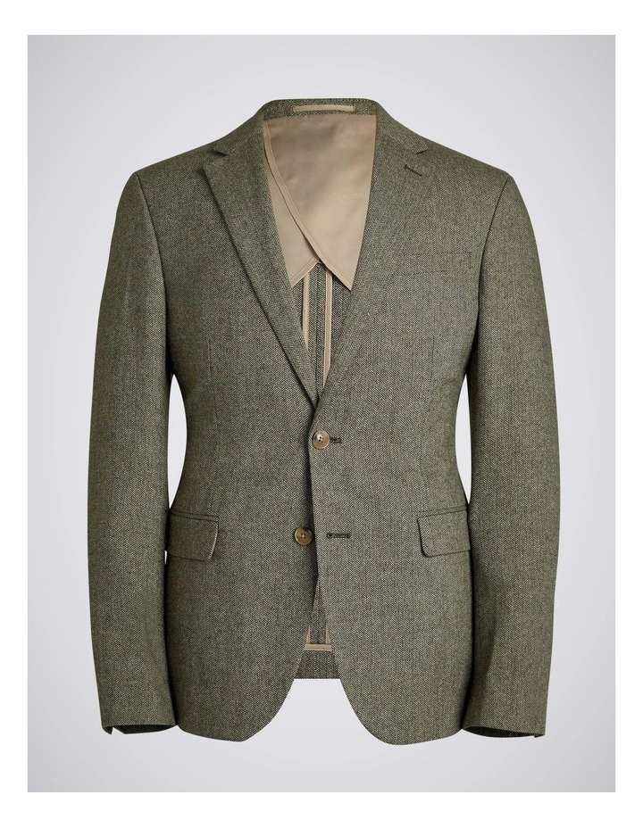 Slim Fit Sage Herringbone Jacket image 5