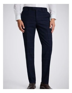 Slim Fit Navy Black Check Trousers