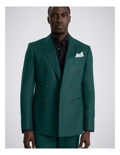 Slim Fit Emerald Twill Linen Jacket