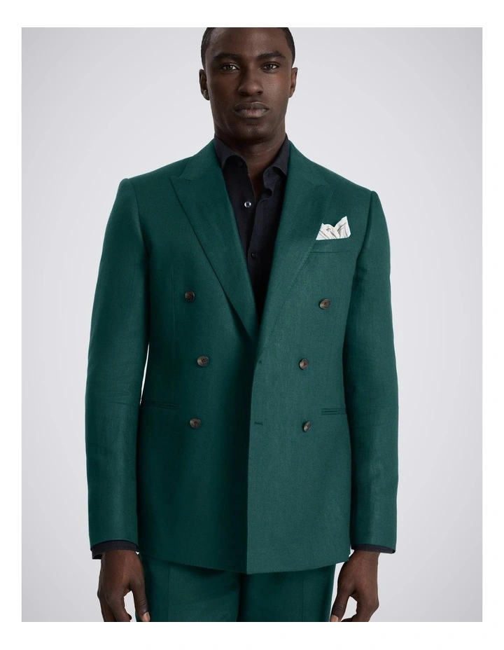 Slim Fit Emerald Twill Linen Jacket image 1